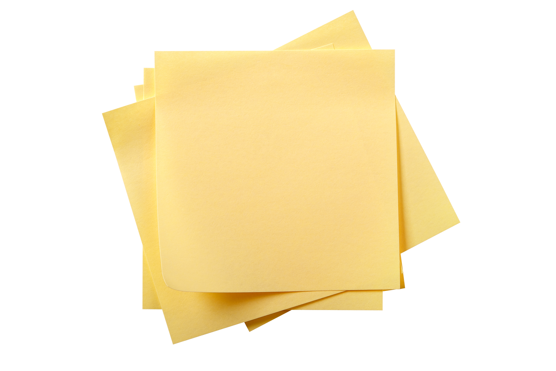 Untidy Stack of Several Yellow Sticky Post Notes